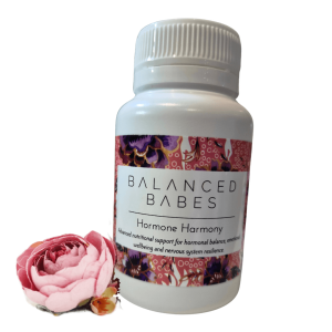 Balanced Babes Hormone Harmony women's hormone support supplement with Vitex, Ashwagandha, Peony, vitamin B6, magnesium and zinc